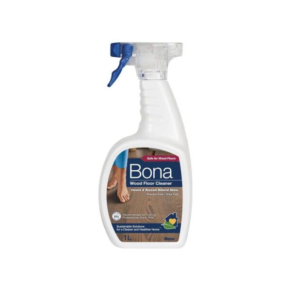 Bona Wood Floor Cleaner 1L spray bottle for timber floor cleaning.