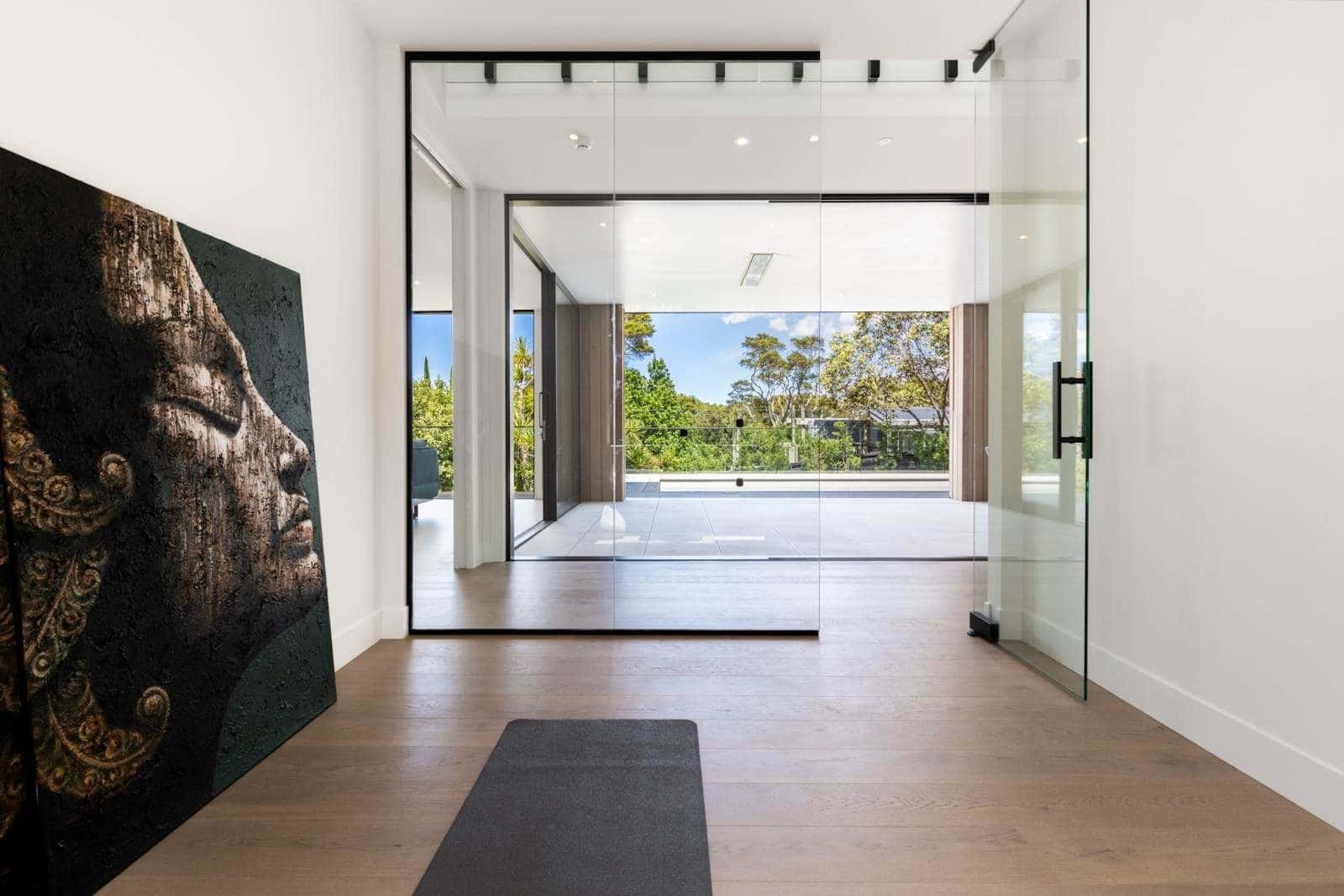 A timber floor in a hallway, an example of an everyday wood floor to keep clean.